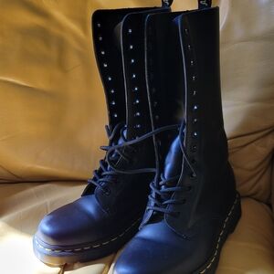 Dr. Martens Black Combat Moto Boots